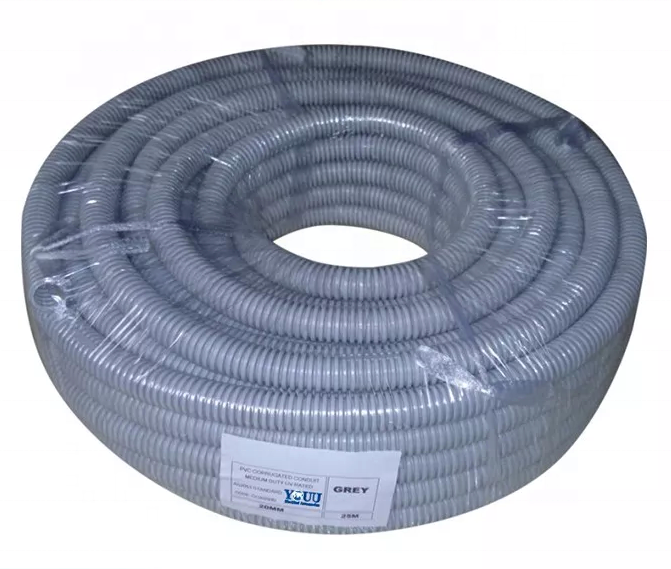 High Quality Flexible PVC Conduit Plastic PVC Corrugated Flexible Pipe for High Voltage Applications
