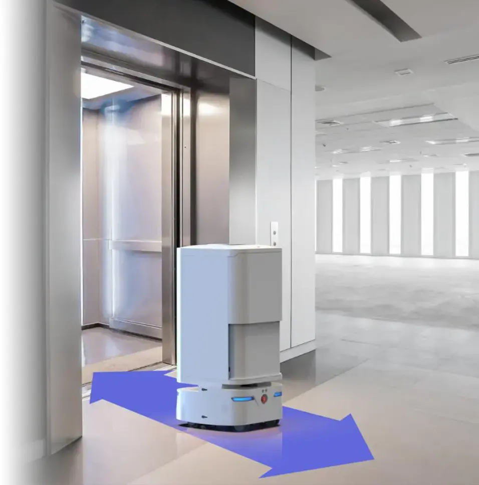 Intelligent Elevator Control UVC Self Disinfection Capability Hotel Delivery Robot